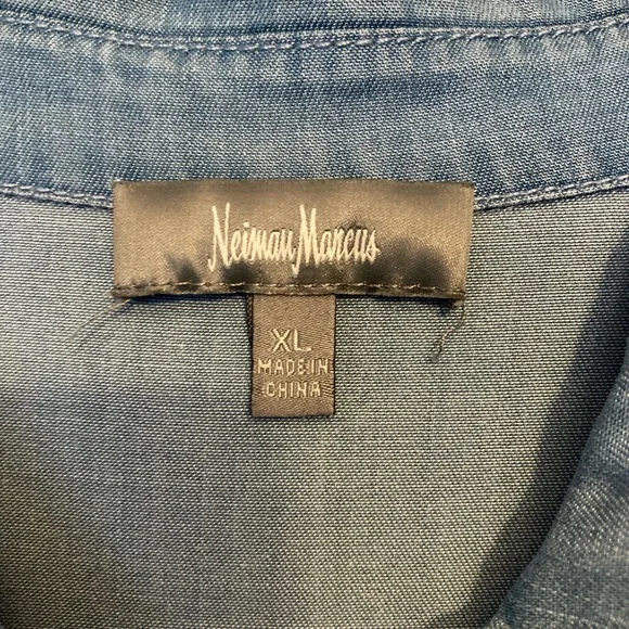 EUC Denim Shirt Dress with Tie - Picture 5 of 10